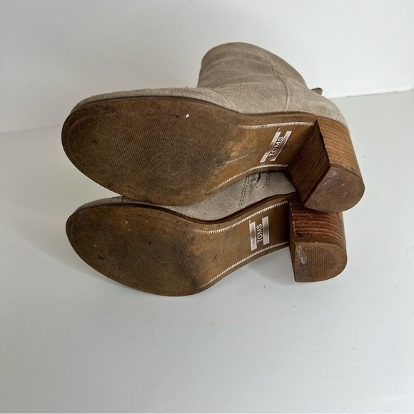 Toms Taupe Lunata Womens Ankle Booties 7 - Picture 6 of 9